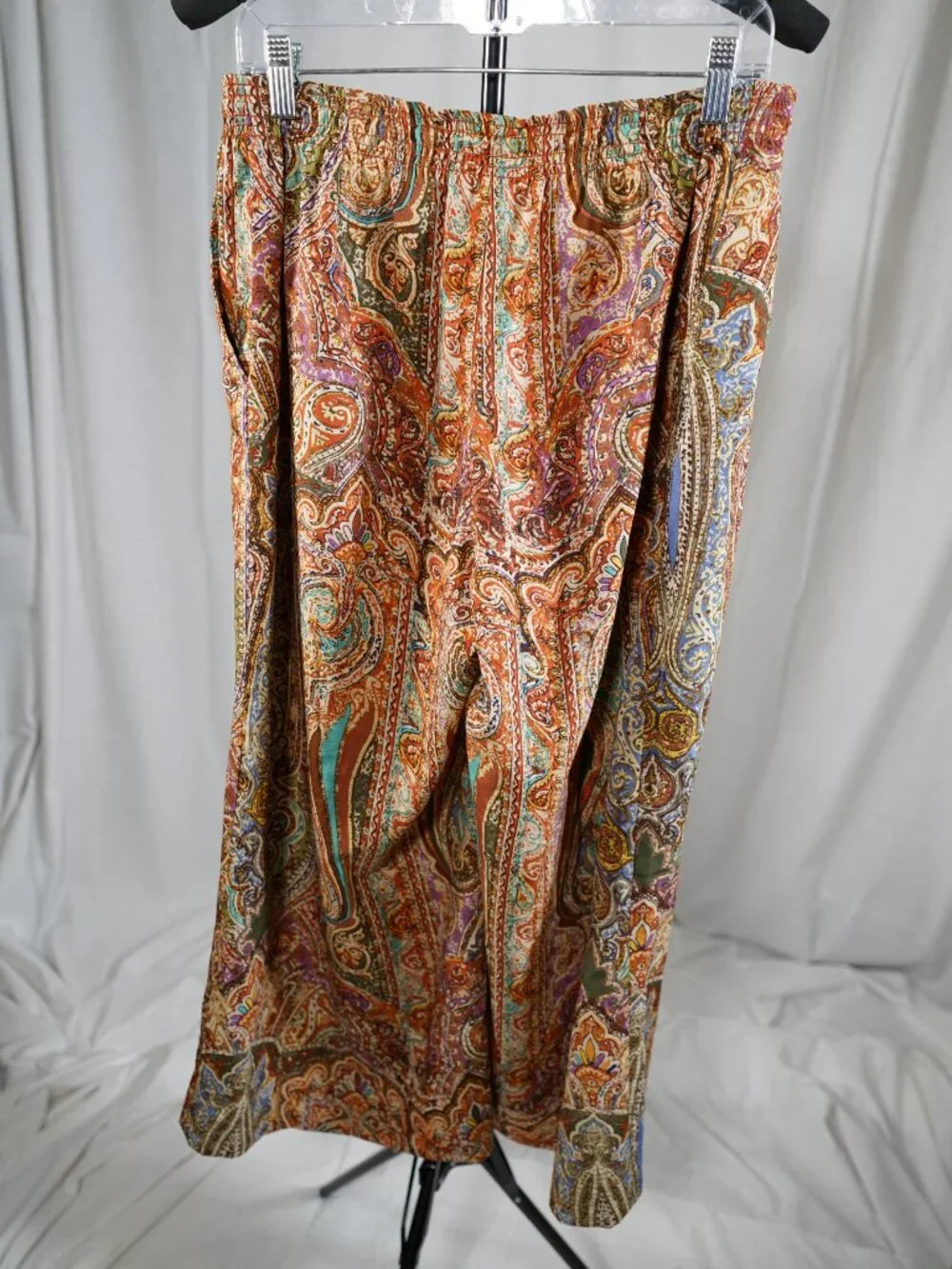 Lauren Ralph Lauren Paisley Soft and Cozy Wide Leg Pants Size 16 - Picture 3 of 6